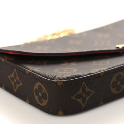 Louis Vuitton Monogram Pochette Felicie Chain Wallet Fuchsia 9 of 11