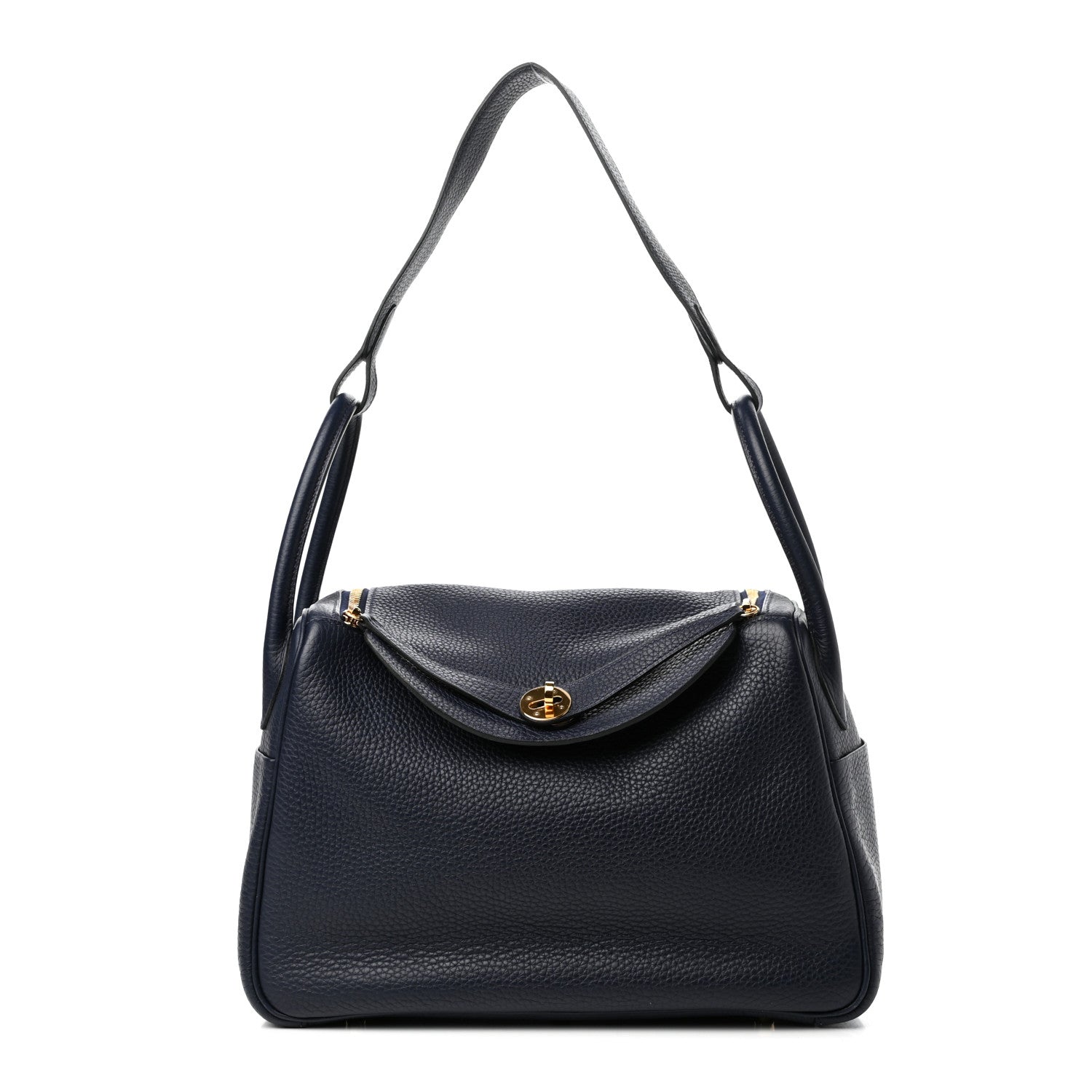 Hermes Taurillon Clemence Lindy 30 Bleu Nuit 1 of 9