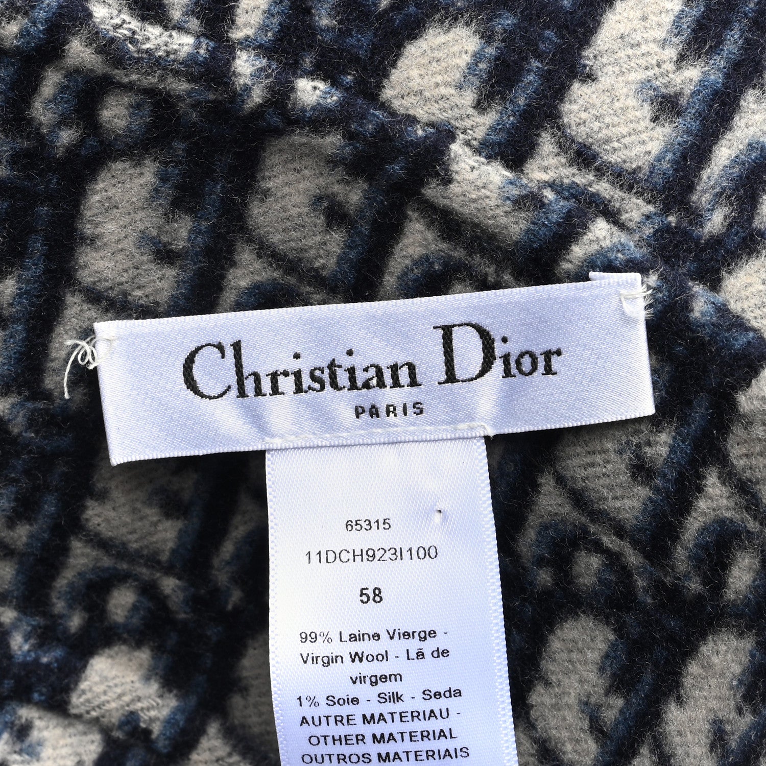 Christian Dior Wool Oblique Jacquard Bucket Hat Blue 8 of 8