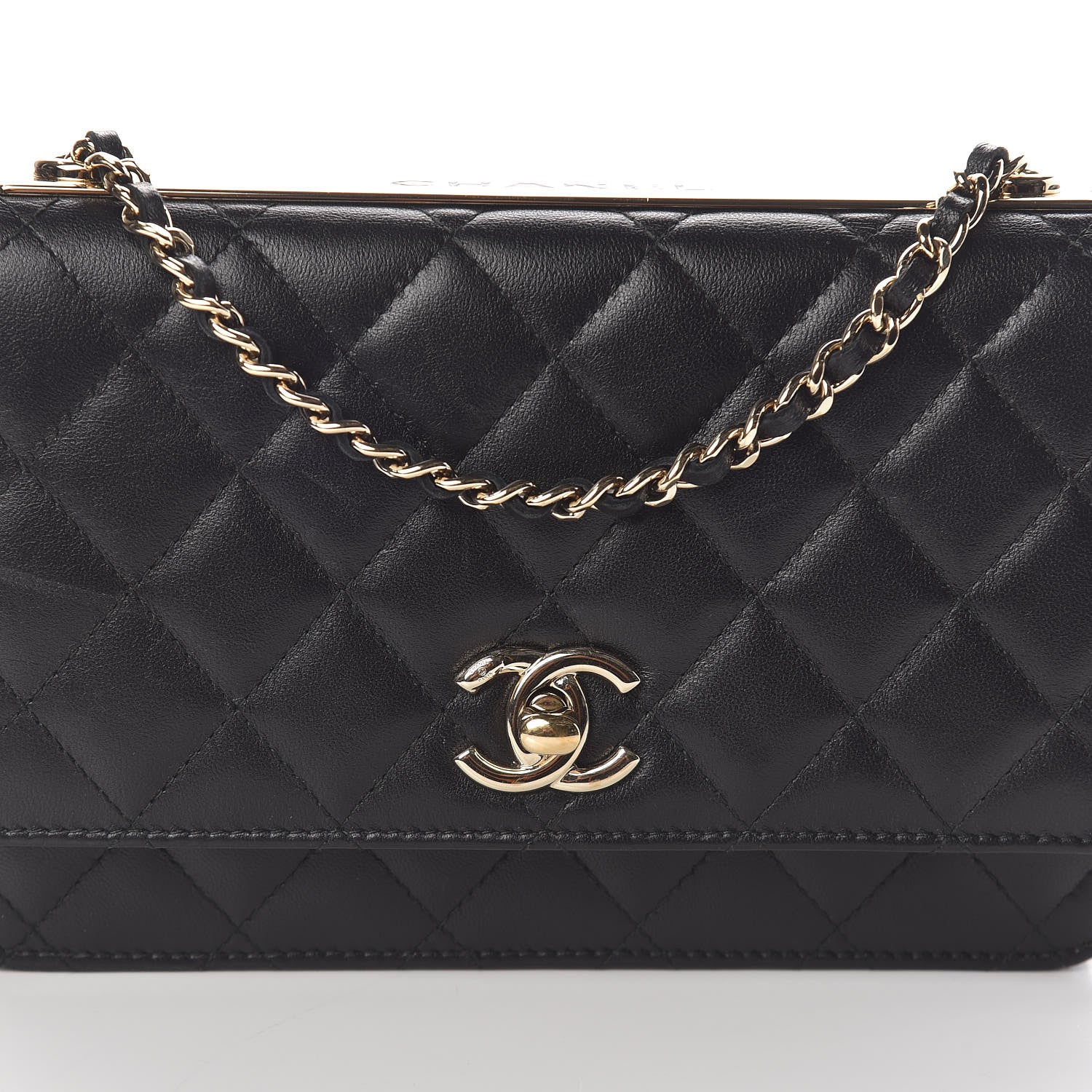 Chanel Lambskin Quilted Trendy CC Wallet On Chain WOC Black 11 of 12