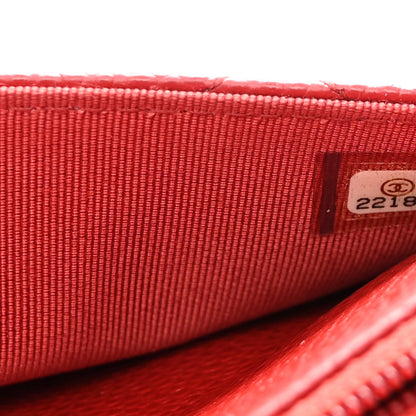 Chanel Caviar Quilted Wallet On Chain WOC Dark Red 8 of 11
