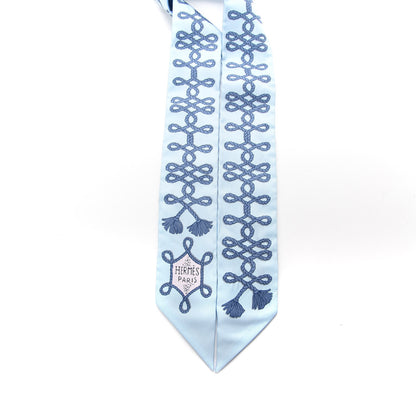 Hermes Silk Galons Et Brandebourg Twilly Ciel Ocean White 2 of 4
