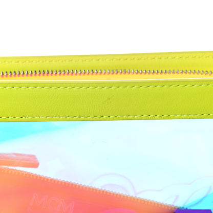 MCM Iridescent PVC Wristlet Neon Yellow 10 of 10