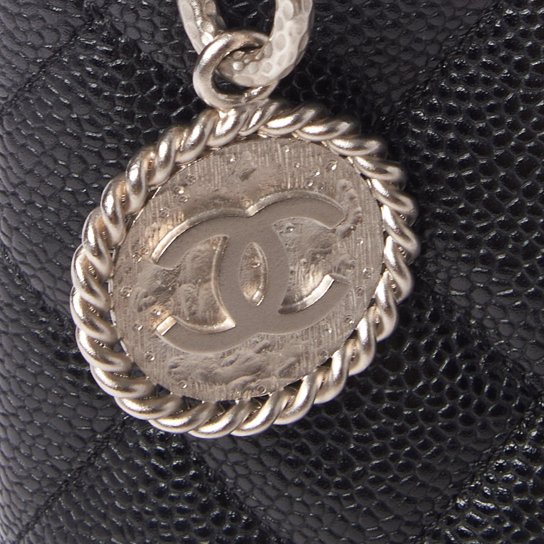 Caviar Quilted Medallion Tote Black