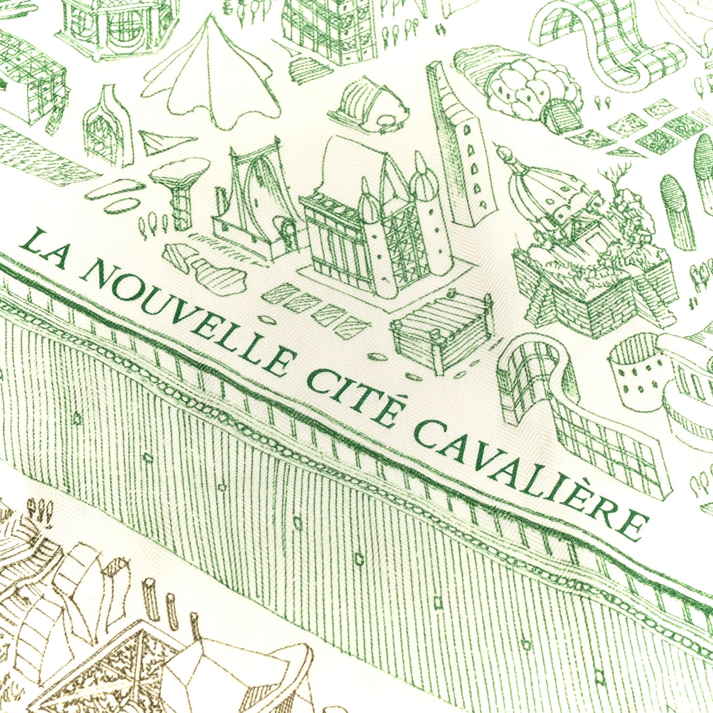 Cashmere Silk La Nouvelle Cite Cavaliere Shawl 140 White Vert Vif Kaki