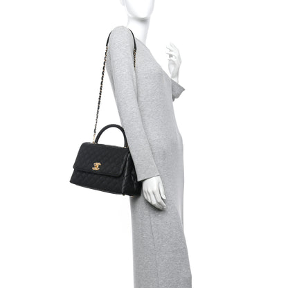 Chanel Caviar Quilted Small Coco Chain Handle Flap Black 2 of 10
