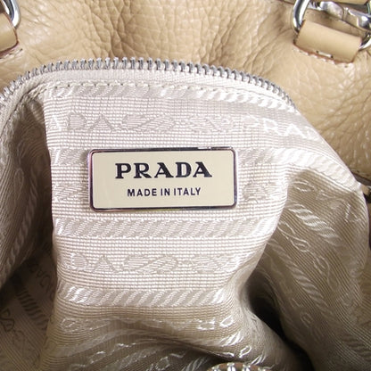 Prada Leather Shoulder Bag Beige 8 of 10