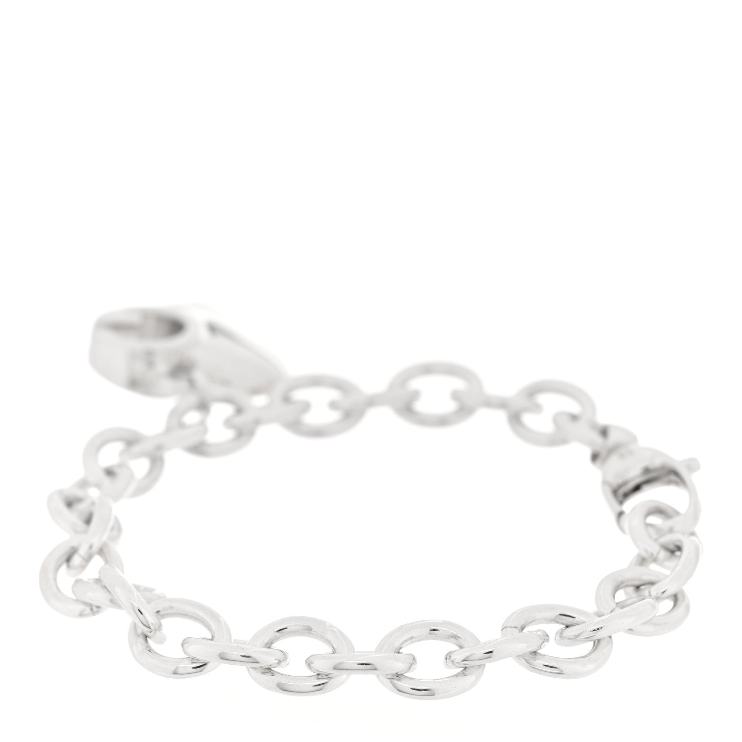 Gucci Sterling Silver G Heart Charm Link Bracelet 2 of 3