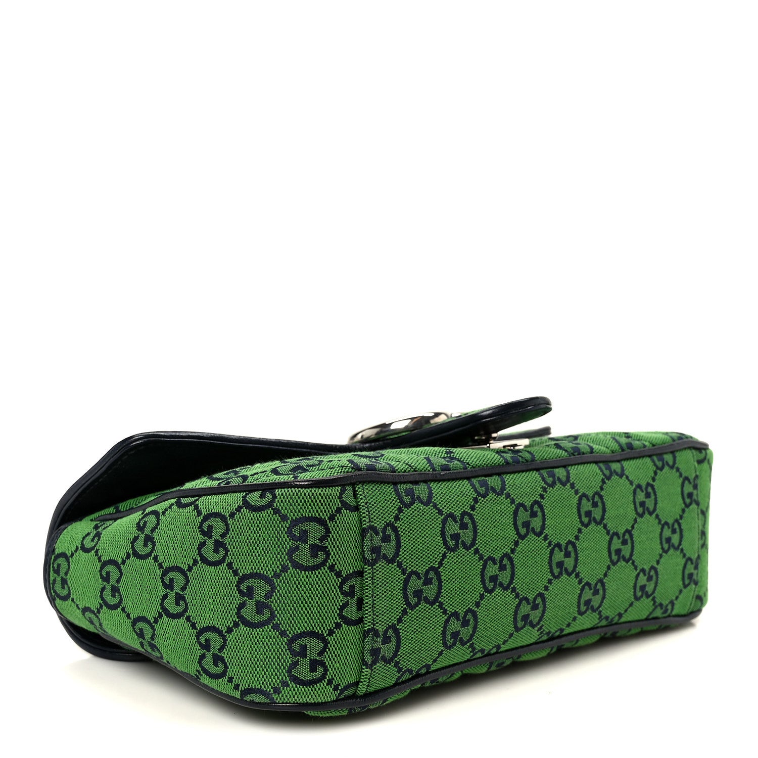Gucci Monogram Multicolor Matelasse Diagonal Small GG Marmont Shoulder Bag Green Blue 3 of 10