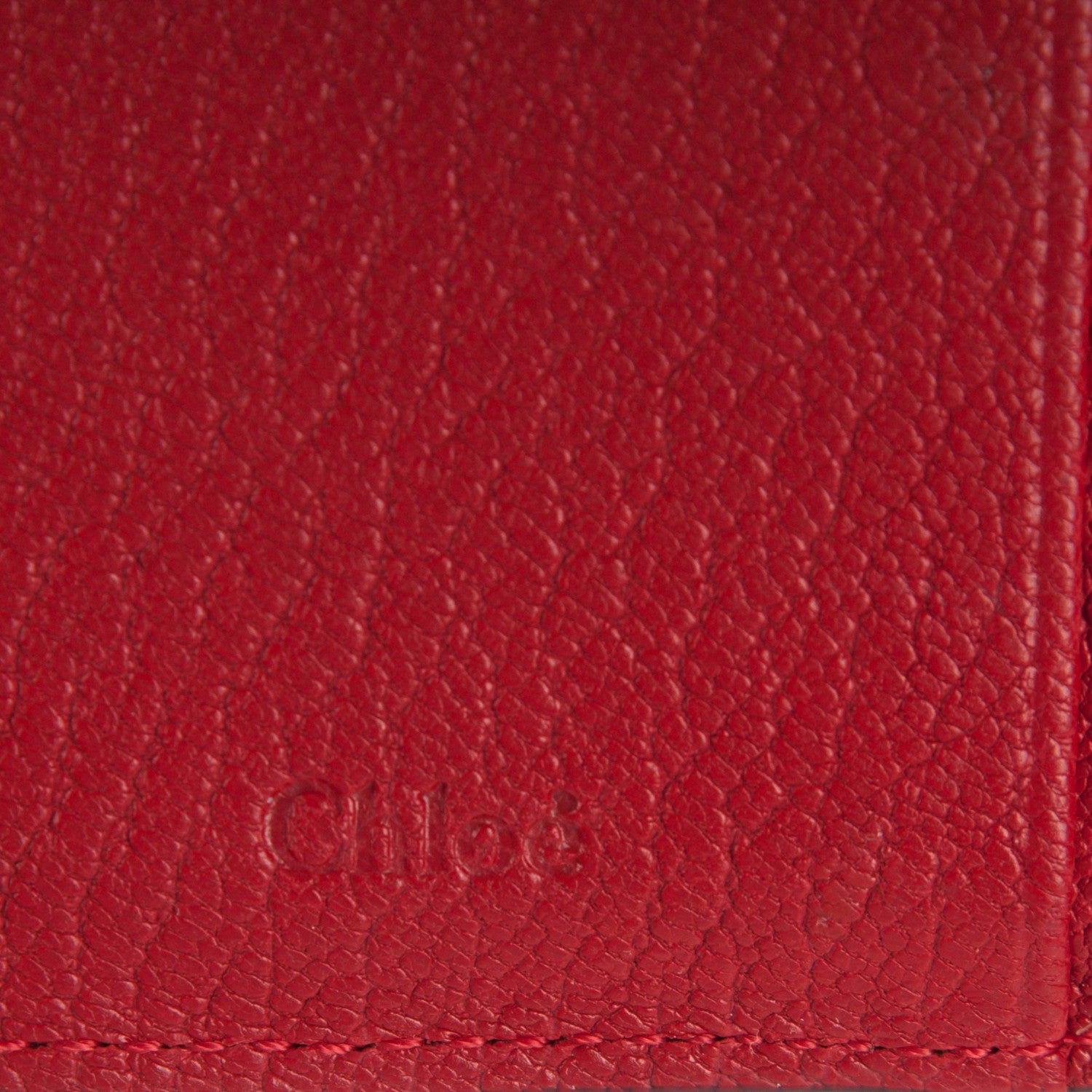 Chloe Grained Lambskin Drew Square Wallet Plaid Red 6 of 8