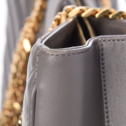 Saint Laurent Smooth Calfskin Matelasse Chevron Large Monogram Shopping Bag Grey 8 of 15