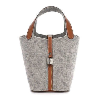 Hermes Feutre Swift Picotin Lock 18 PM Gris Clair Gold 1 of 10