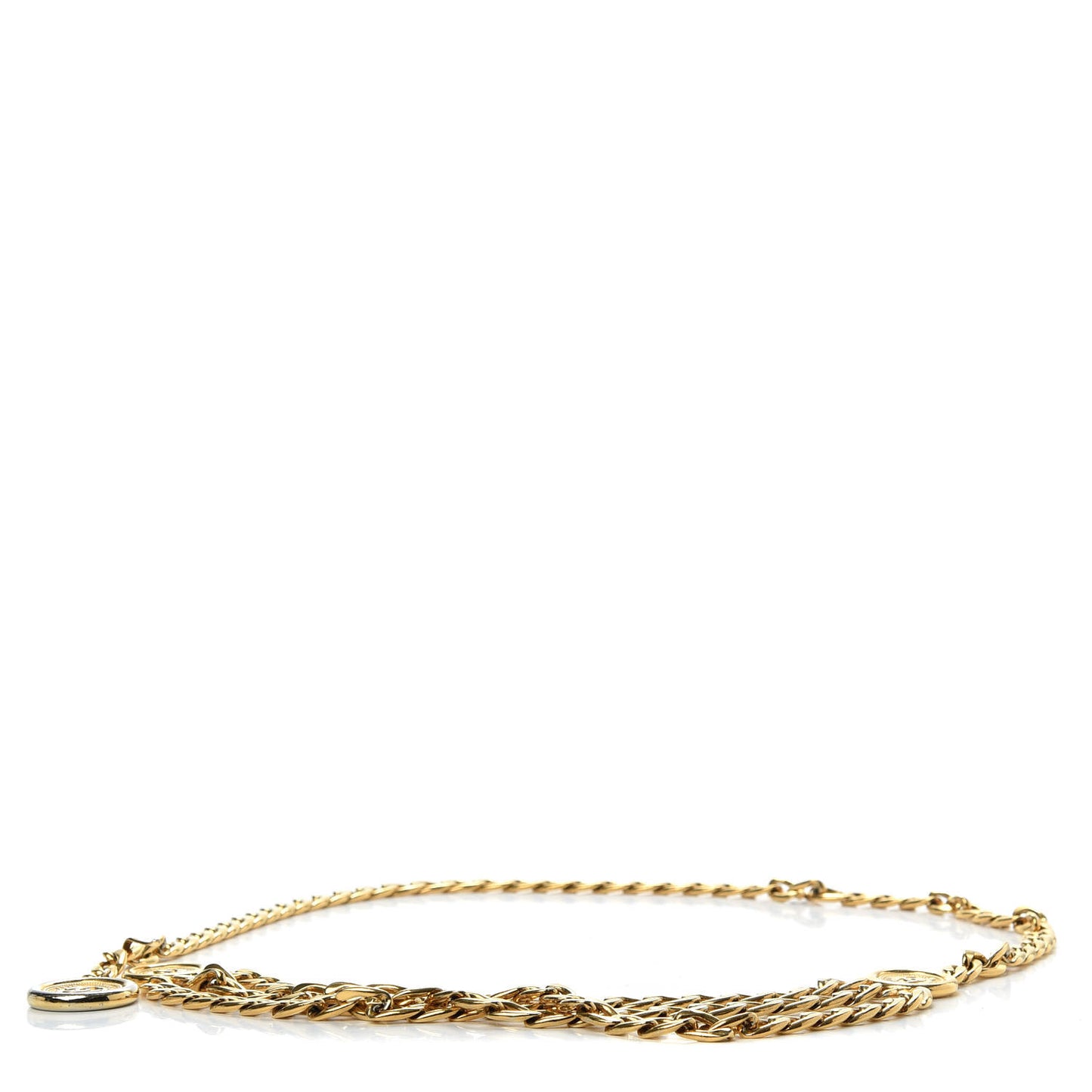 Chain CC Medallion Belt Gold
