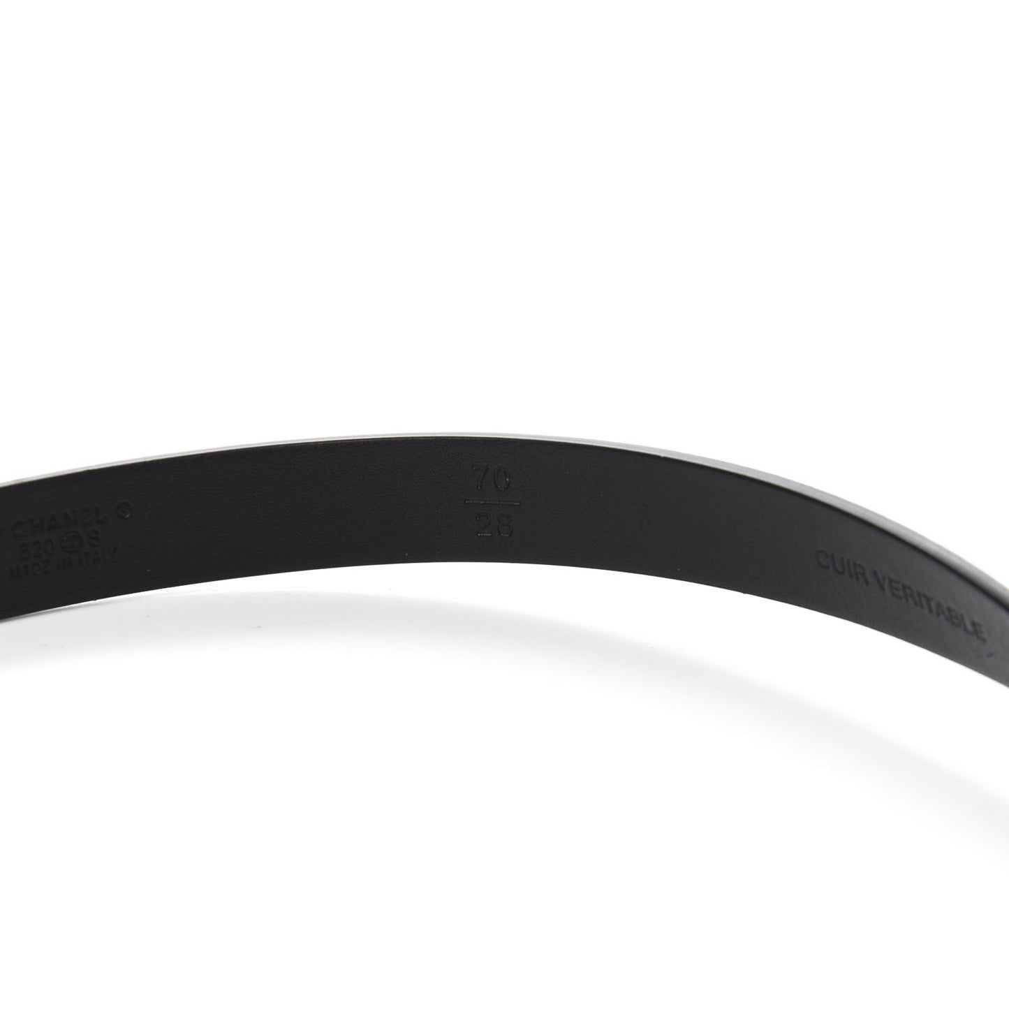 Calfskin CC Pearl Chain Belt 70 28 Black