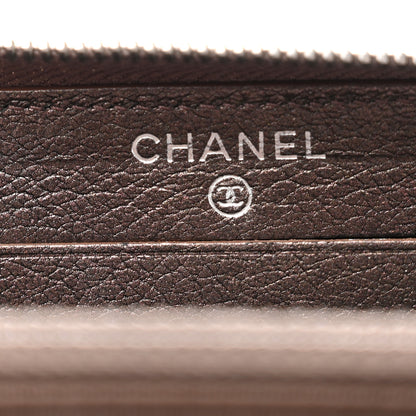 Chanel Iridescent Goatskin Quilted Small Zip Around Wallet Bronze 6 of 11