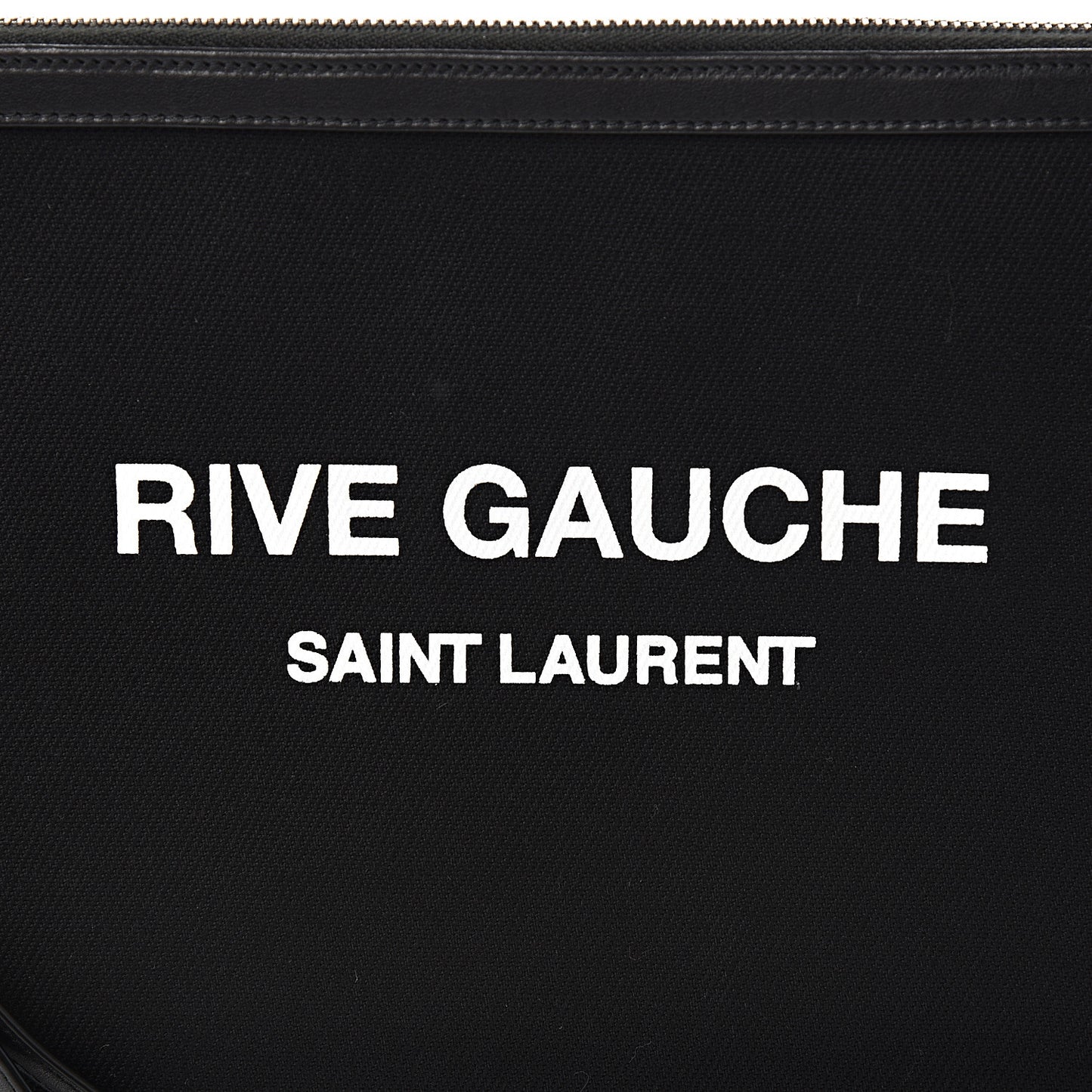 Linen Canvas Rive Gouche Zipped Pouch Black