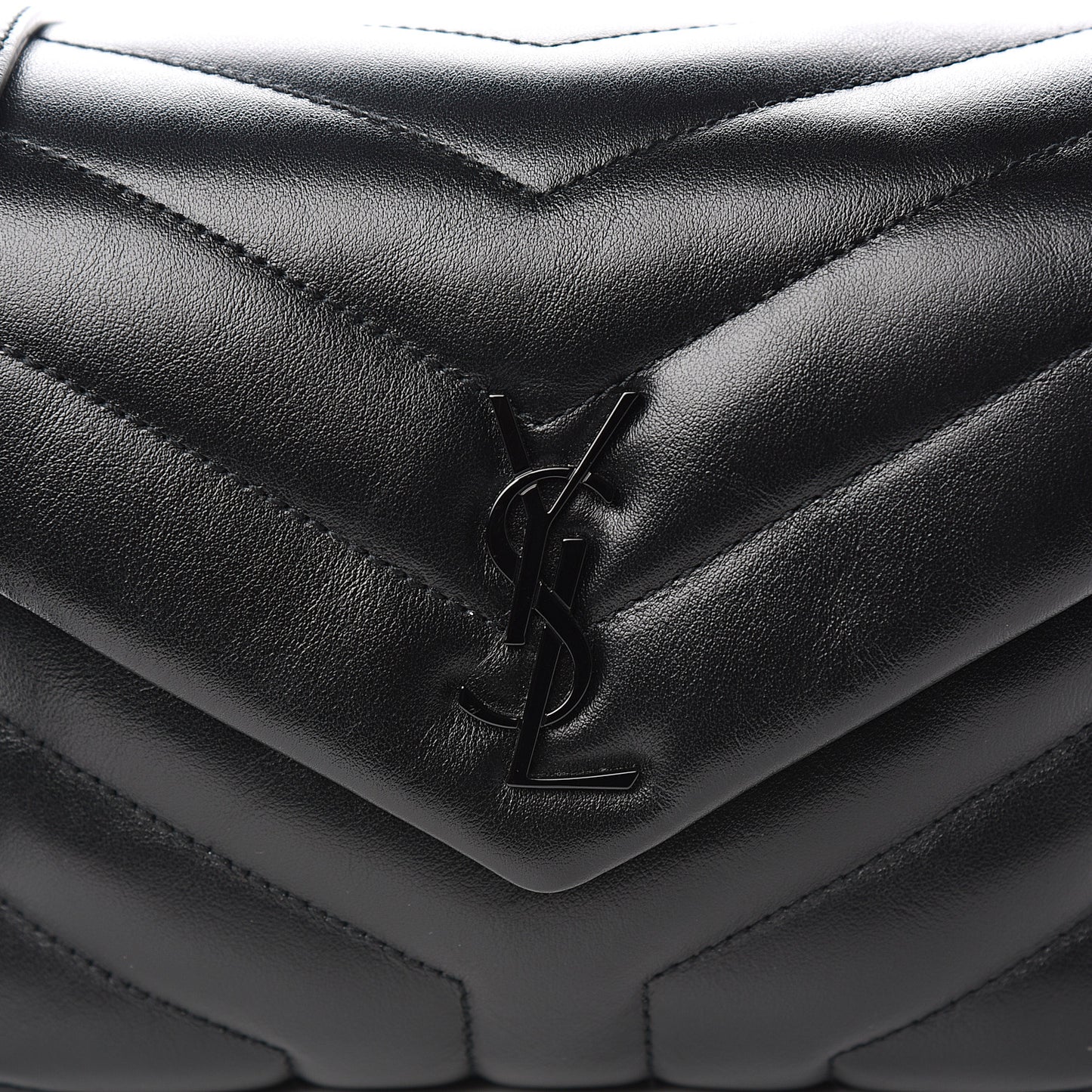 Calfskin Y Quilted Monogram Toy Loulou Crossbody Bag Black