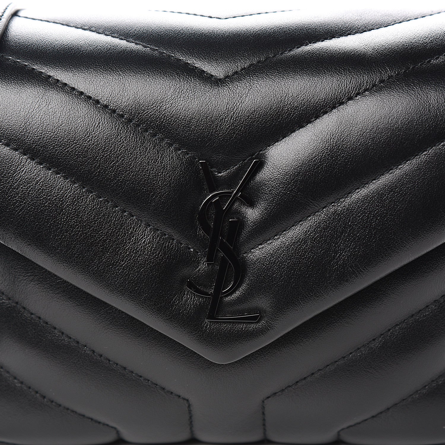 Saint Laurent Calfskin Y Quilted Monogram Toy Loulou Crossbody Bag Black 9 of 9