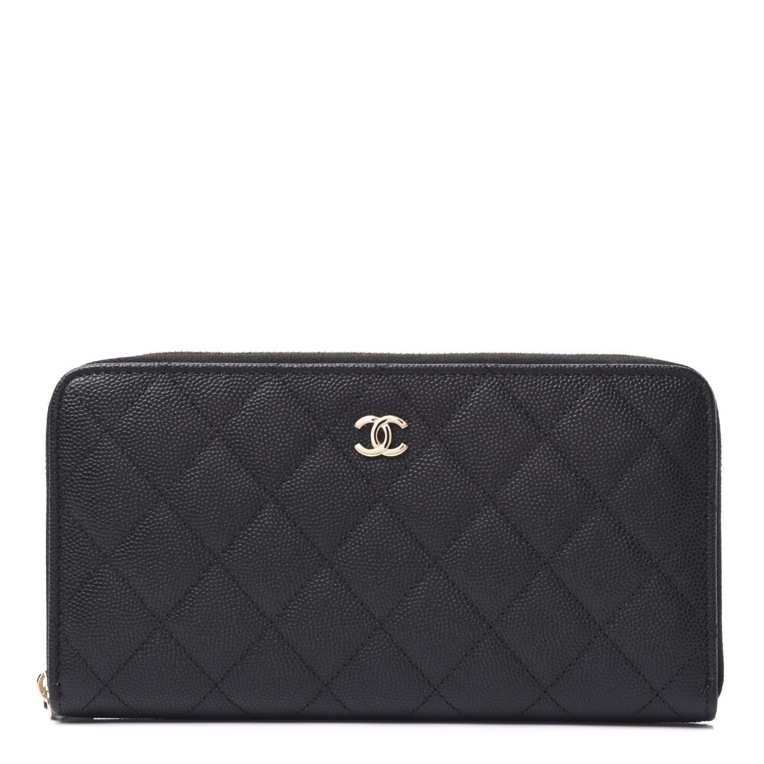 Chanel Caviar Quilted Large Gusset Zip Around Wallet Black 1 of 9