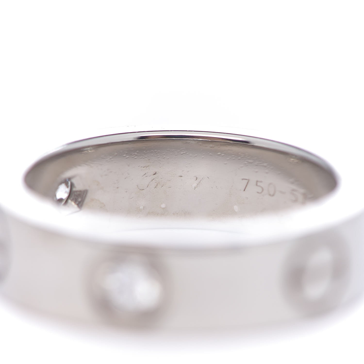 Cartier 18K White Gold 3 Diamond 5.5mm LOVE Ring 51 5.75 4 of 8