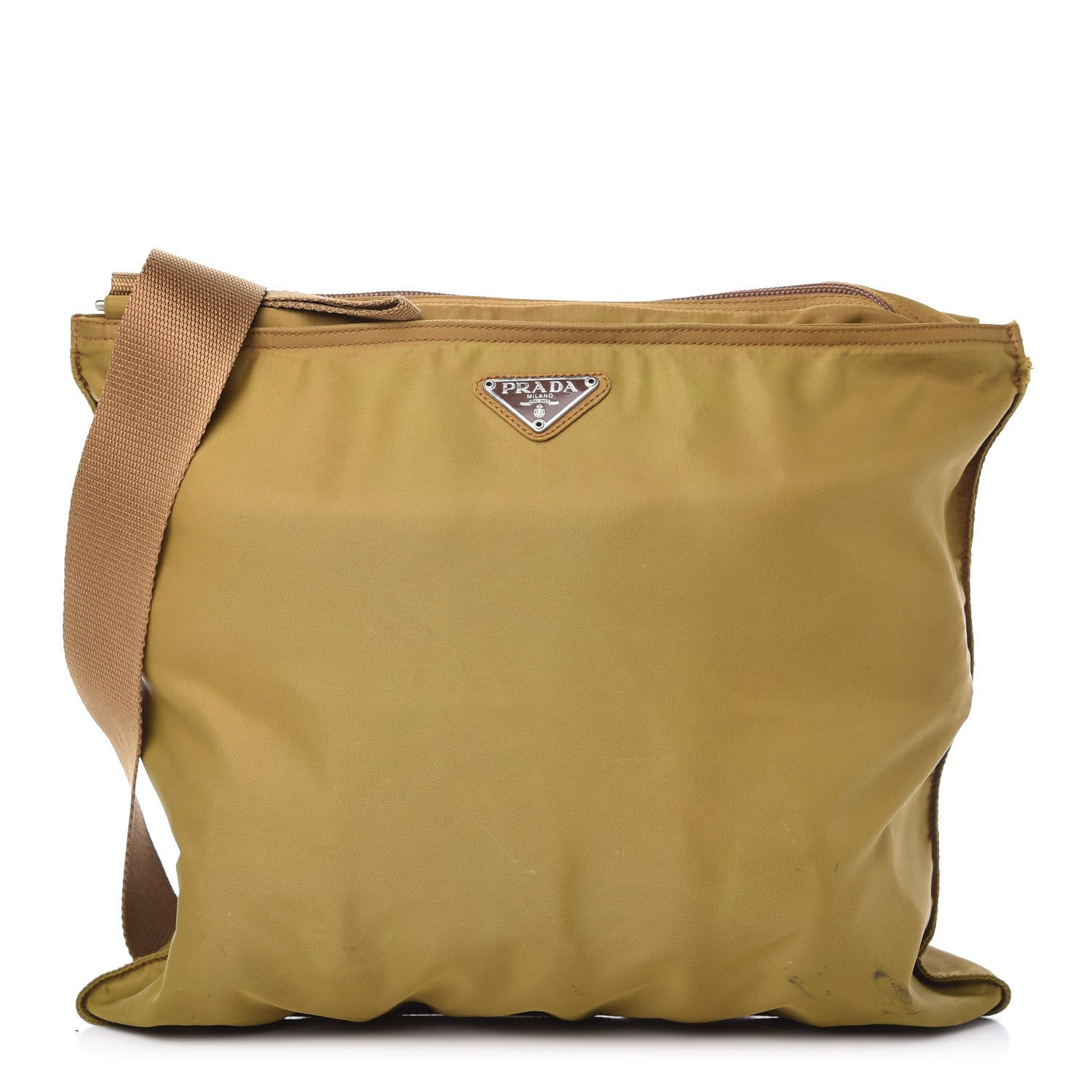 Prada Nylon Vela Flat Messenger Bag Senape 1 of 11