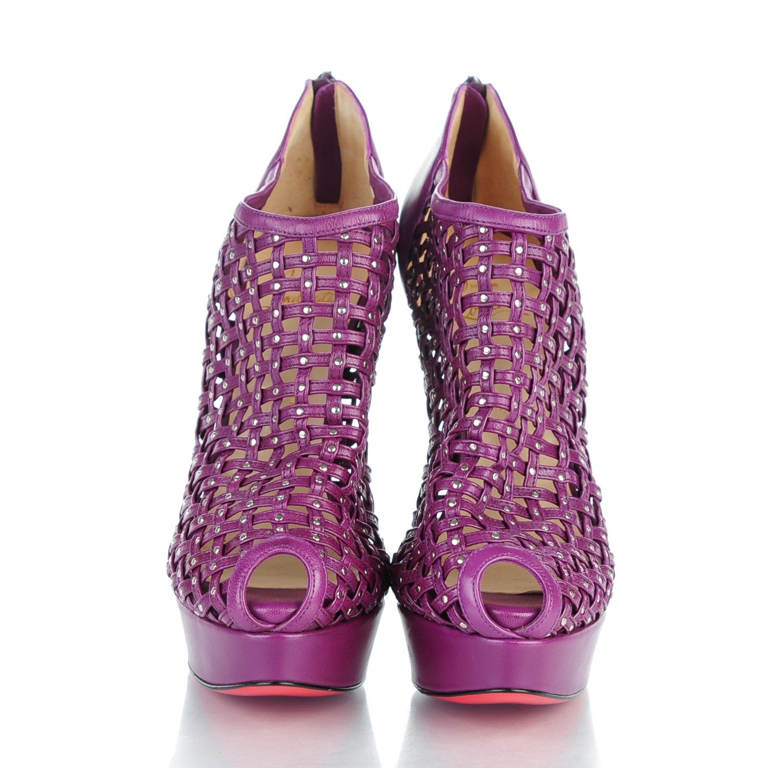 Christian Louboutin Kid Kasha 150 Booties 41 Purple 2 of 9