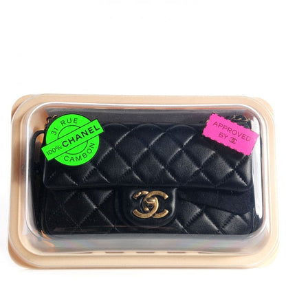Chanel Lambskin Small Grocery By Flap Black 1 of 12