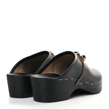 Saint Laurent Smooth Calfskin Le Maillon Clogs 38 Black 4 of 9