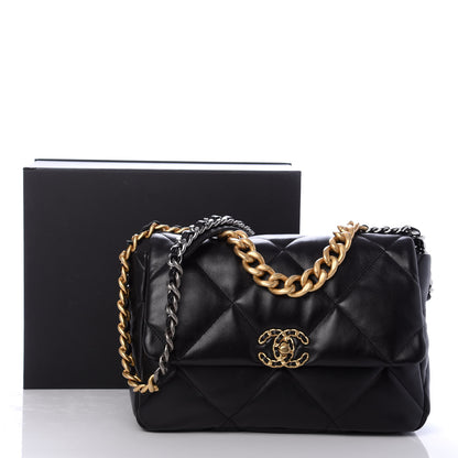 Chanel Lambskin Quilted Large Chanel 19 Flap Black 11 of 11