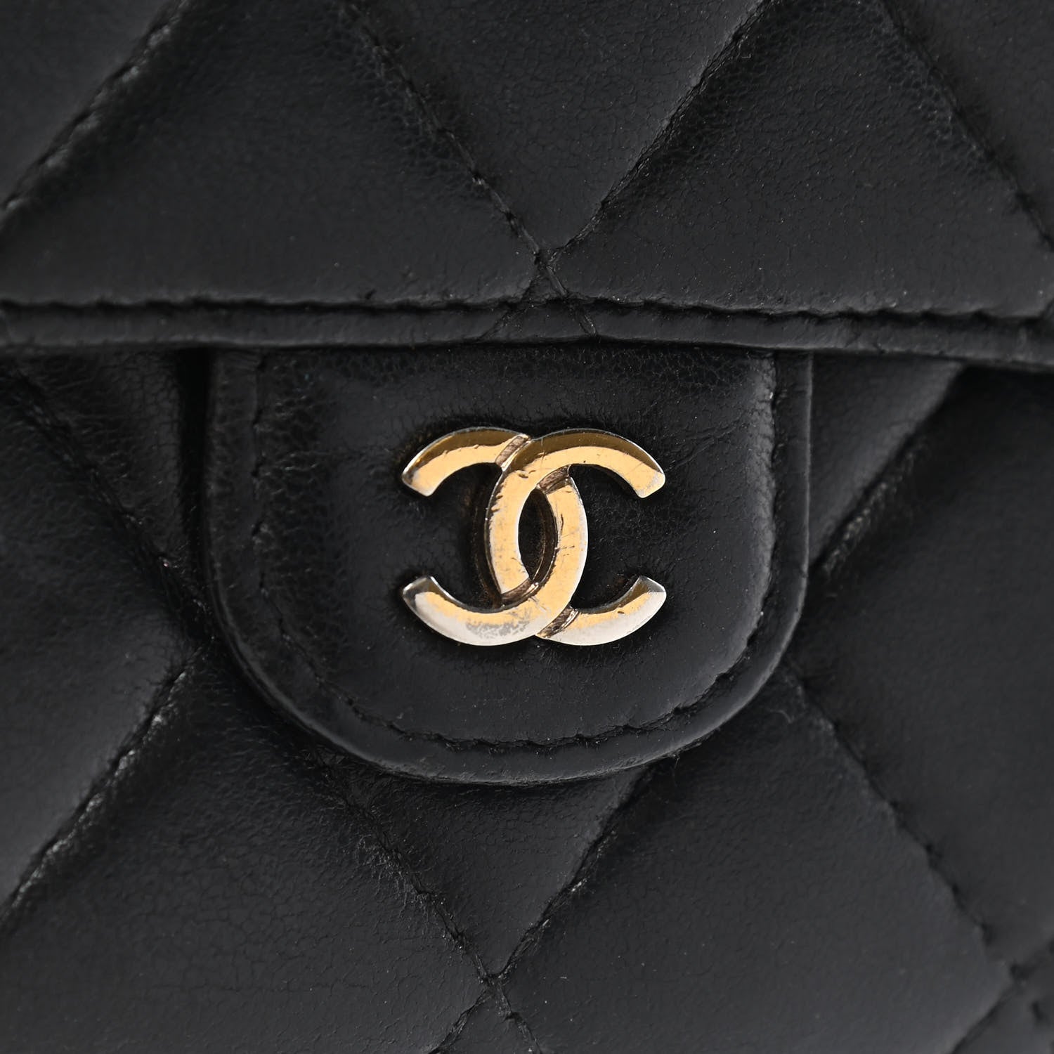 Chanel Lambskin Quilted Large Gusset Flap Wallet Black 23 of 24