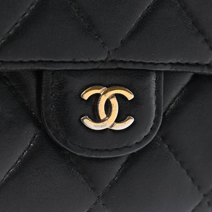 Chanel Lambskin Quilted Large Gusset Flap Wallet Black 23 of 24