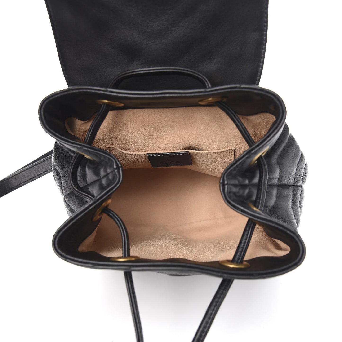 Calfskin Matelasse GG Marmont Flap Backpack Black