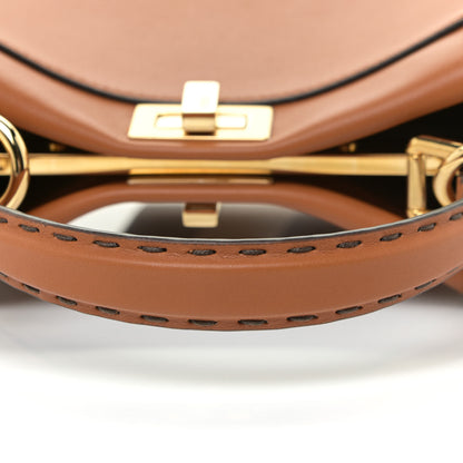 Fendi Vitello Seta Canvas FF Embroidered Mini Peekaboo Iconic Satchel Brandy Amazzonia 12 of 13