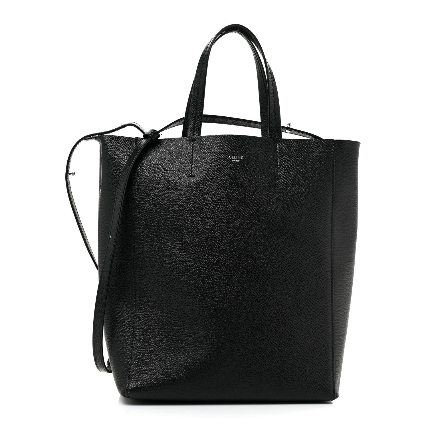 Celine Grained Calfskin Small Vertical Cabas Black 1 of 18