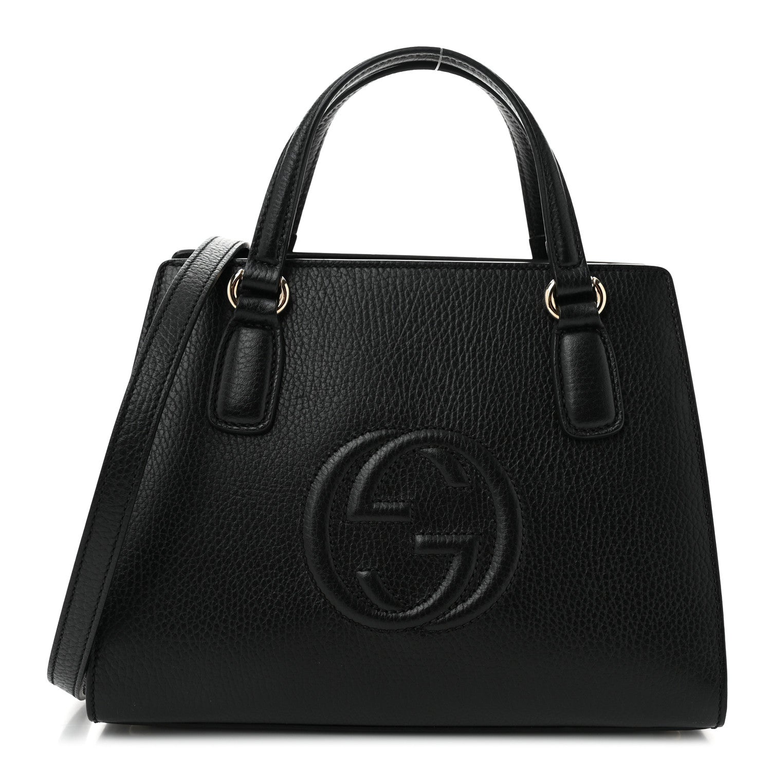 Gucci Pebbled Calfskin Medium Soho Top Handle Satchel Black 1 of 10