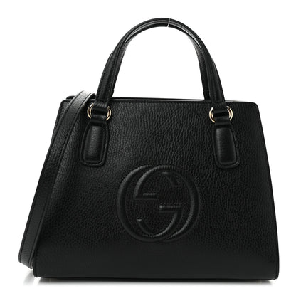 Gucci Pebbled Calfskin Medium Soho Top Handle Satchel Black 1 of 10