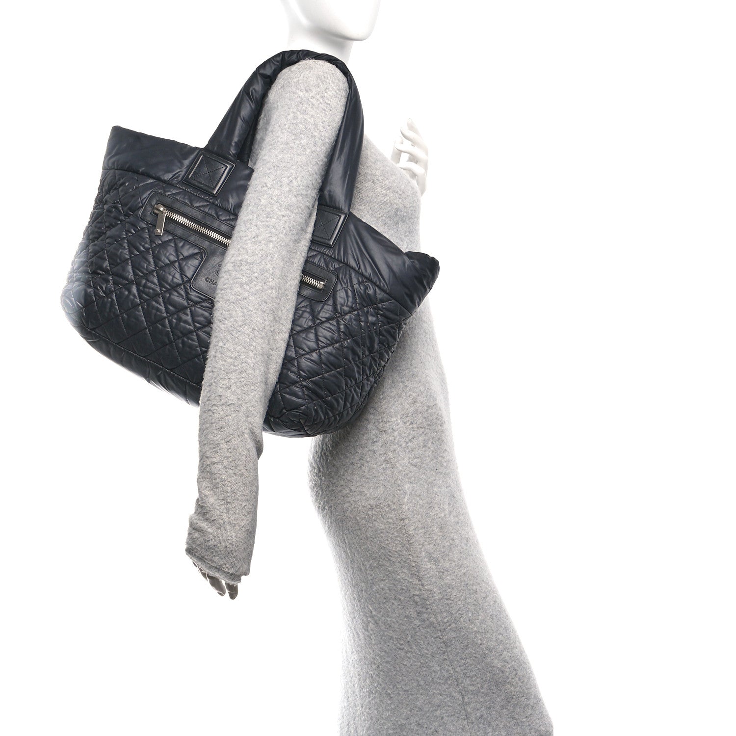 Chanel Nylon Quilted Large Coco Cocoon Tote Black 2 of 13