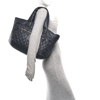 Chanel Nylon Quilted Large Coco Cocoon Tote Black 2 of 13