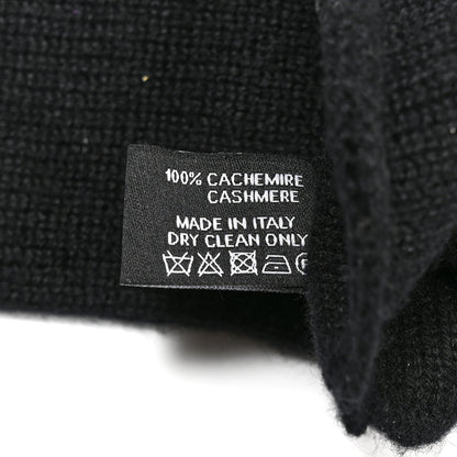 Chanel Cashmere Knit CC Long Gloves Black 4 of 4