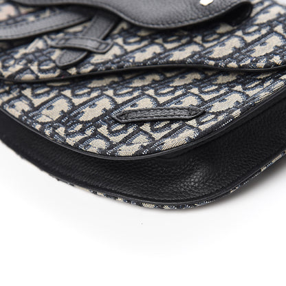 Christian Dior Oblique Saddle Messenger Pouch Beige Black 10 of 13