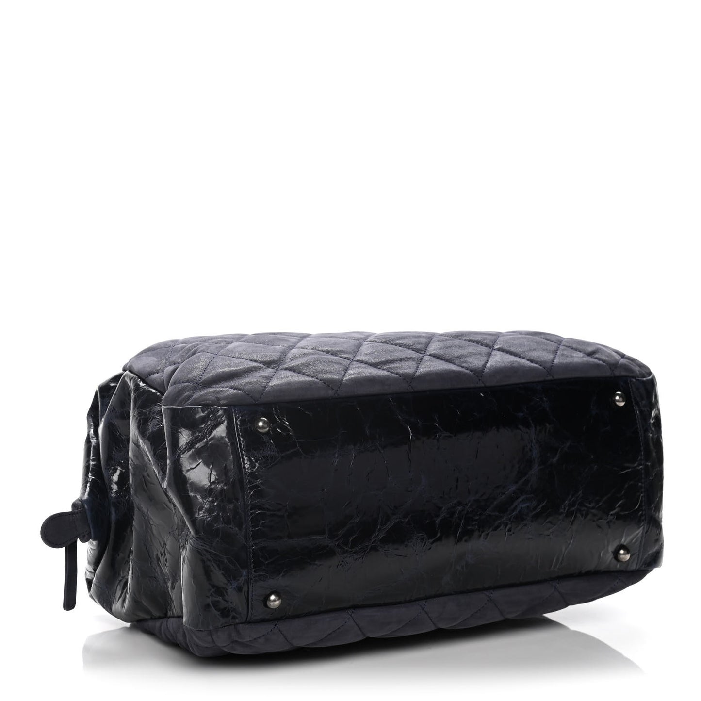 Iridescent Calfskin Small In The Mix Tote Navy