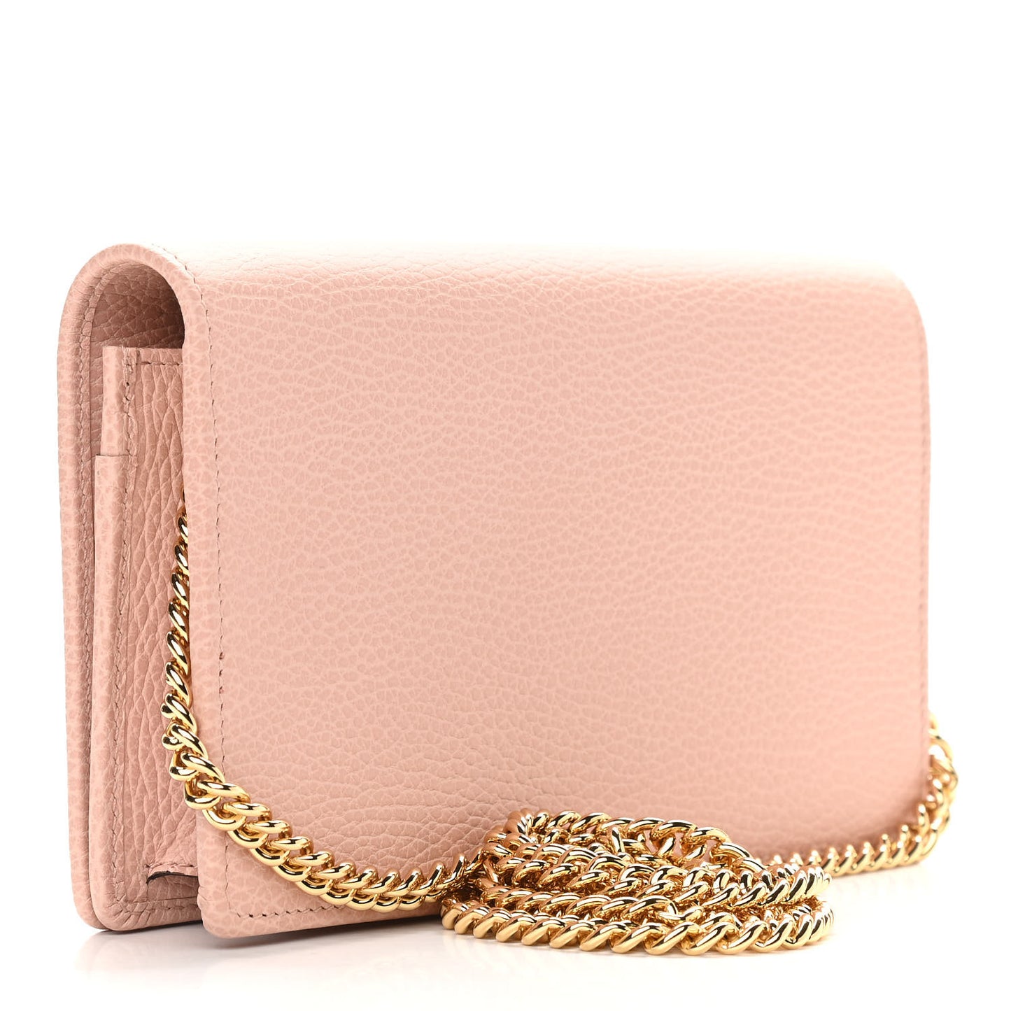 Dollar Calfskin Mini GG Marmont Chain Wallet Perfect Pink