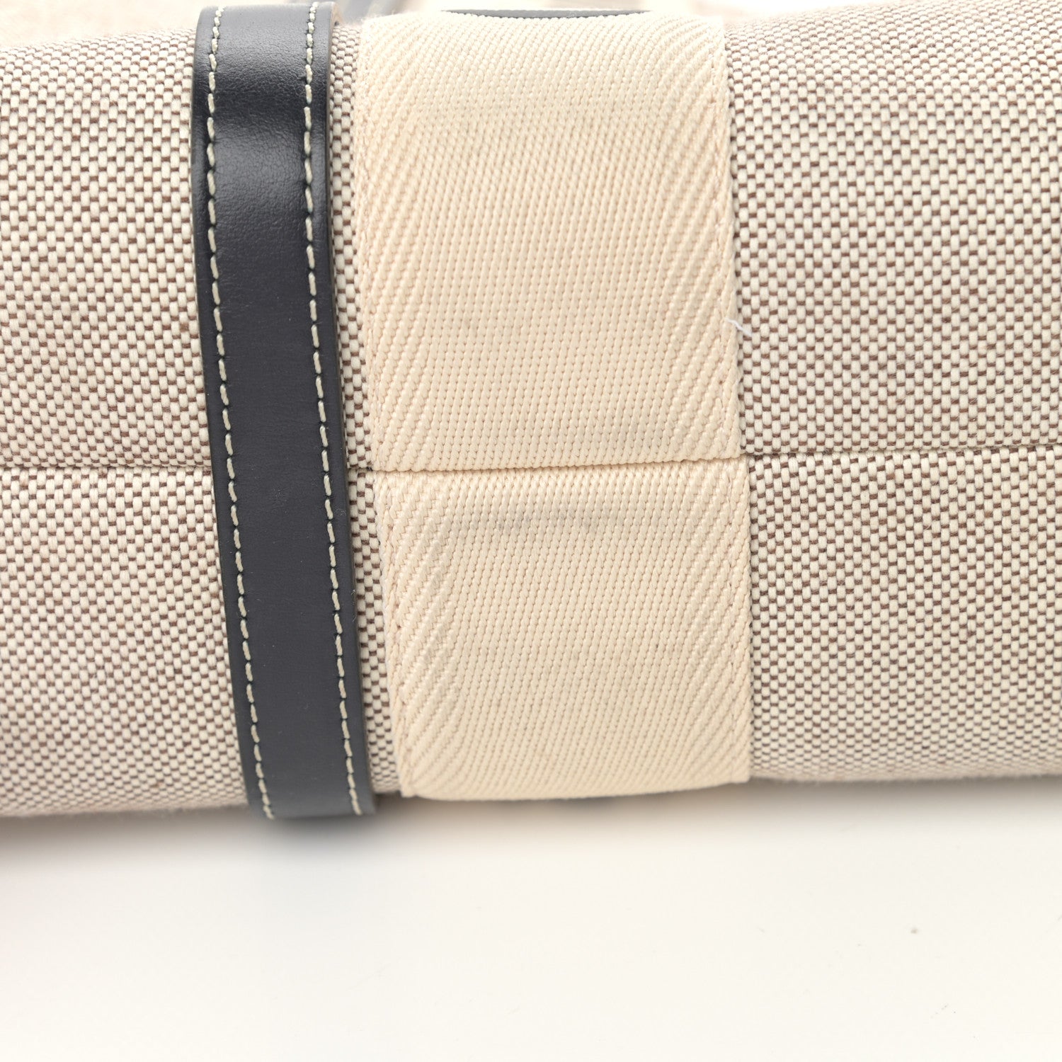 Chloe Cotton Calfskin Medium Woody Ribbon Tote White Black 11 of 14