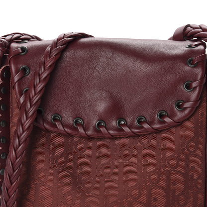Christian Dior Monogram Braided Crossbody Bag Burgundy 10 of 10
