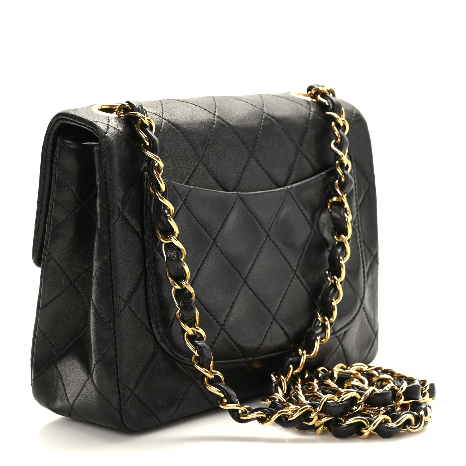 Chanel Lambskin Quilted Mini Square Flap Bag Black 3 of 9