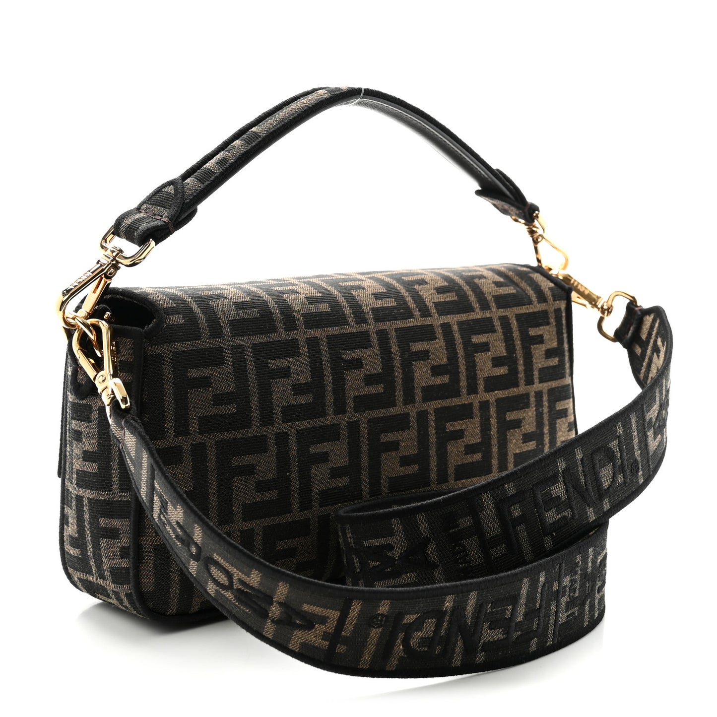 Fabric Jacquard FF 1974 Medium Baguette Tobacco Moro Black