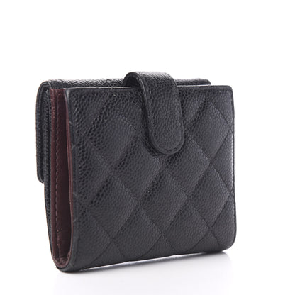 Chanel Caviar Quilted Compact French Flap Wallet Black 2 of 6
