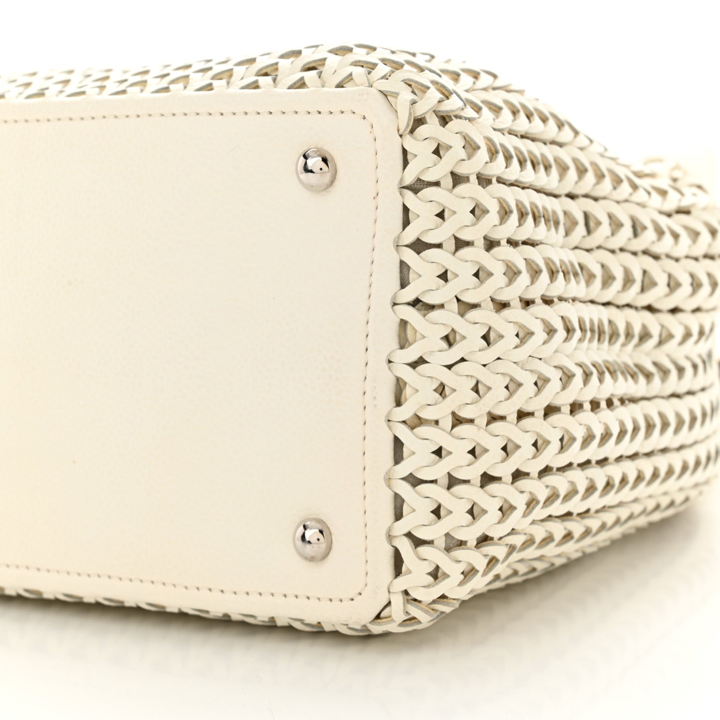 Calfskin Small Braided CC White