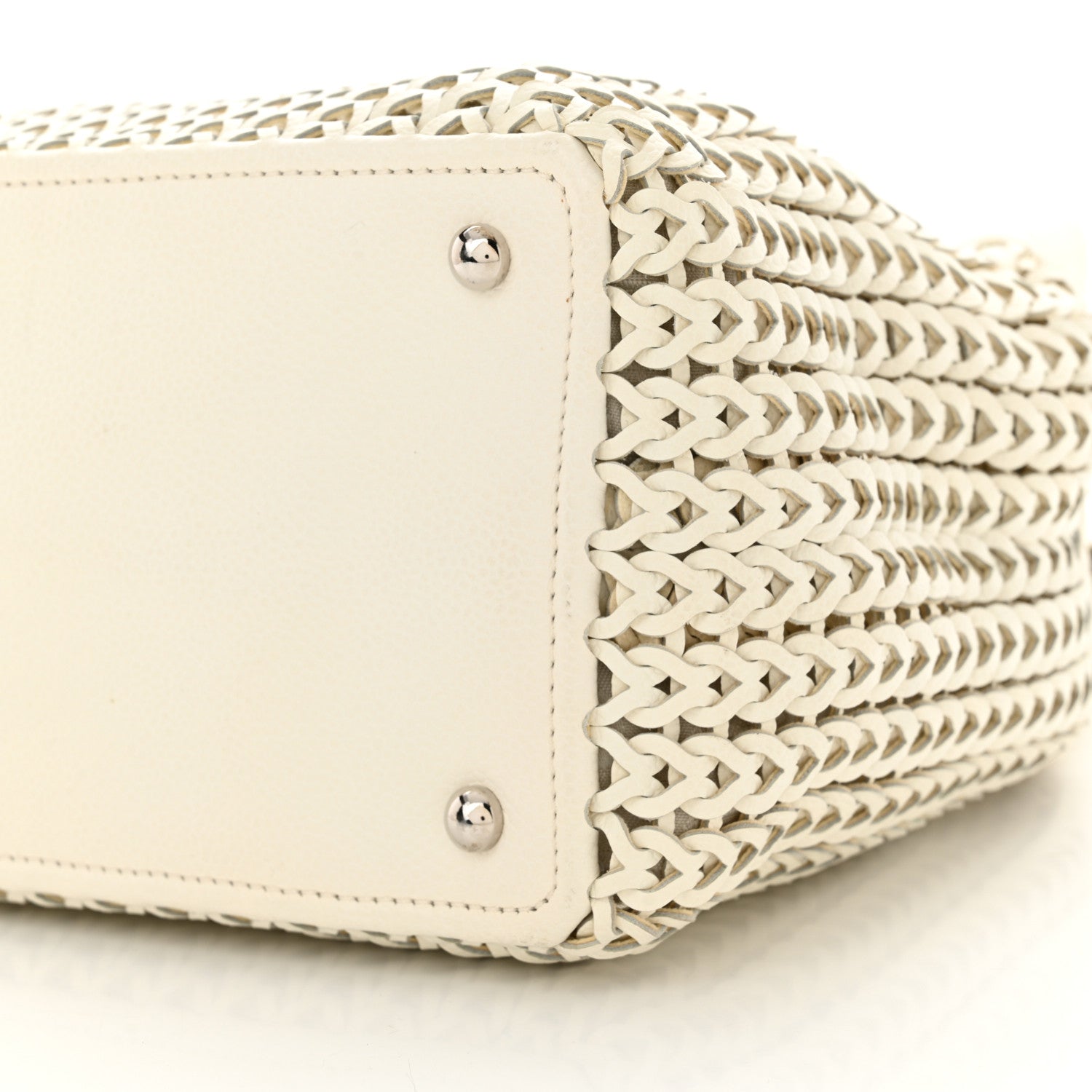 Chanel Calfskin Small Braided CC White 10 of 12