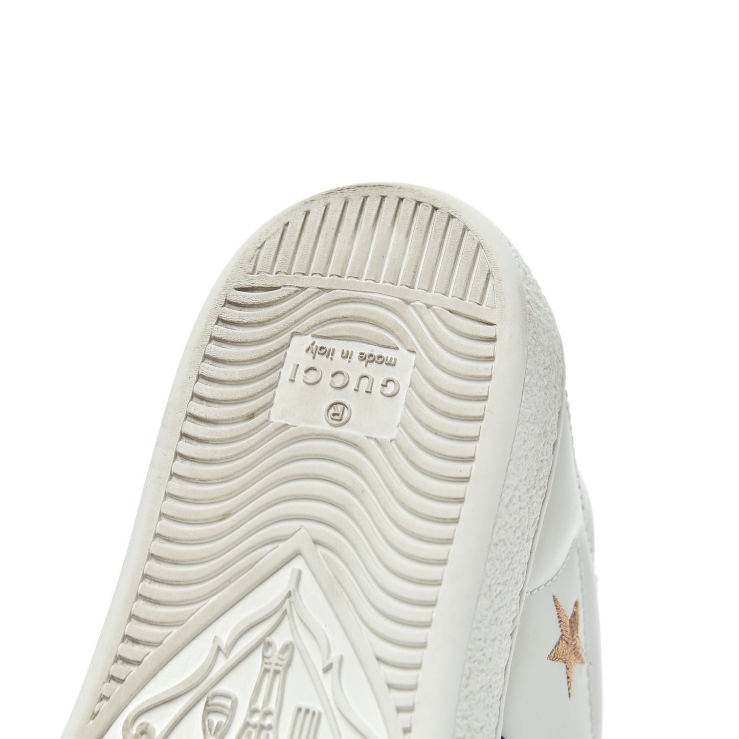 Calfskin Bee Star Embroidered Sylvie Web Ace Sneakers 35 White